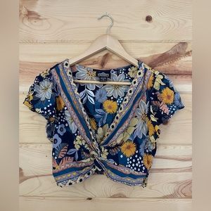 Angie Boho Crop Top Size Large